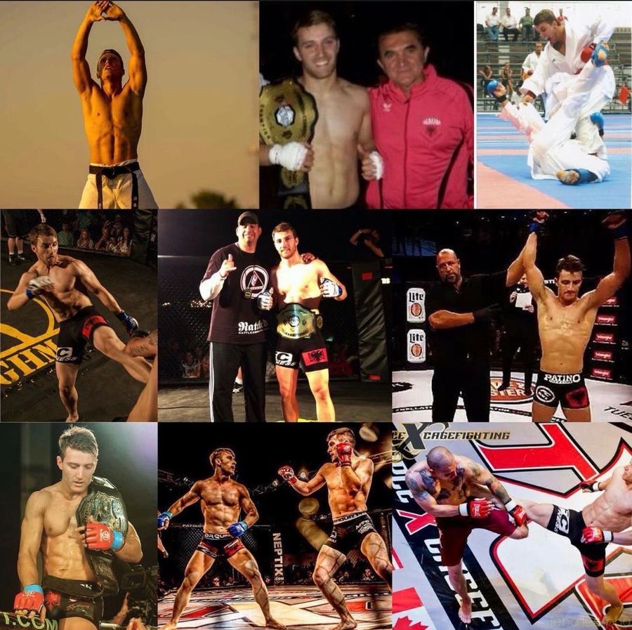 Two championship belts in cage