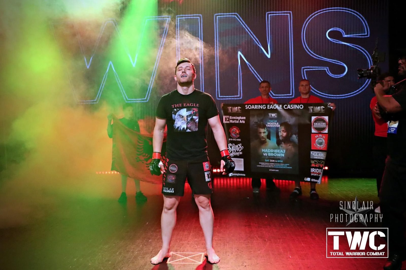 Adrian Hadribeaj walkout, Albanian flag